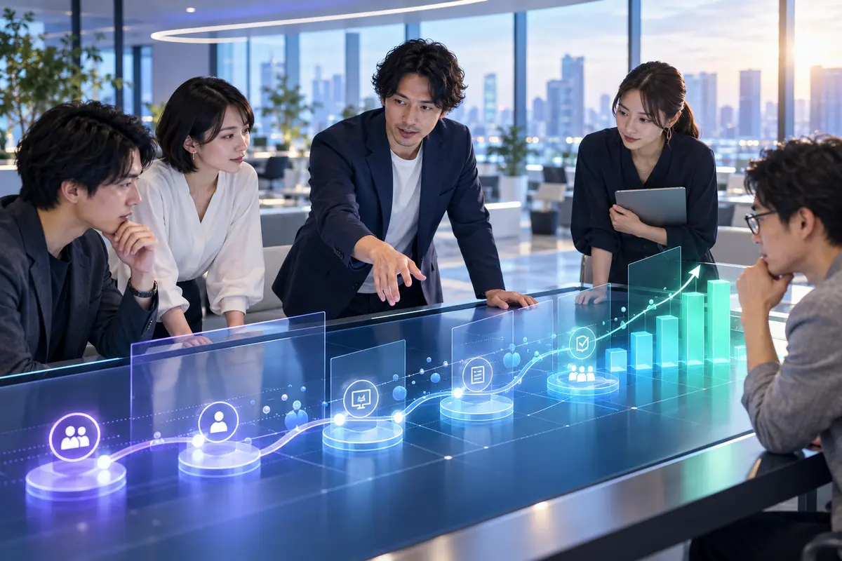 SaaSの顧客獲得パイプラインを分析する営業チーム