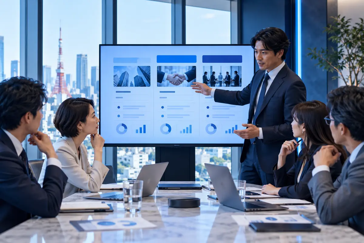 営業代行会社の提案内容を比較する担当者