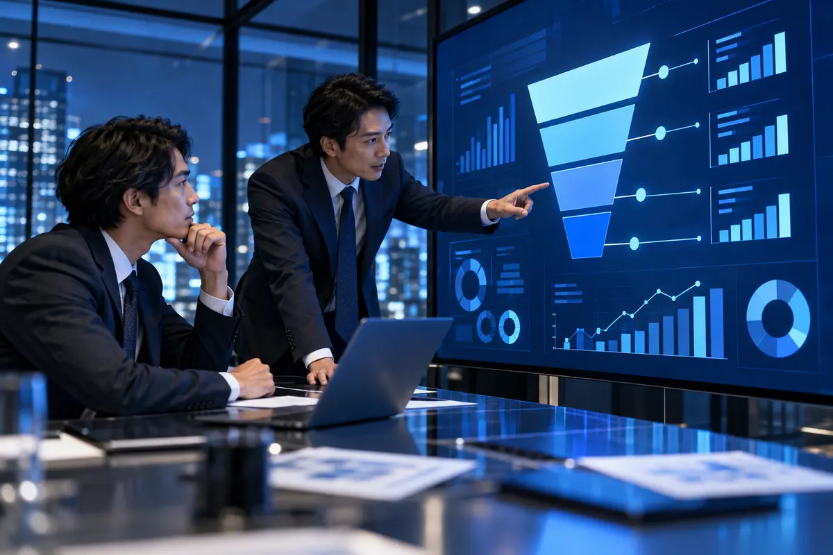 営業ファネルとKPIを分析する営業責任者